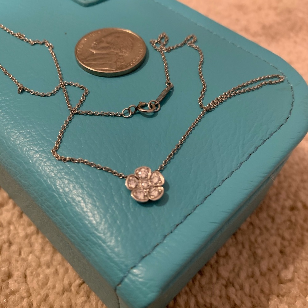 Tiffany Platinum and Diamond Short Chain Necklace